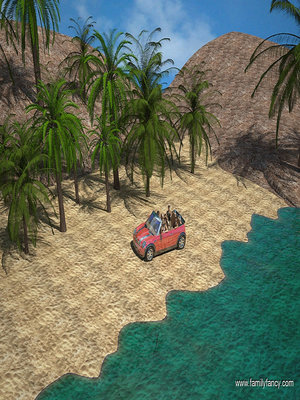 FamilyFancy3D- Family orgy at the beach image 1