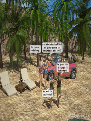 FamilyFancy3D- Family orgy at the beach image 3